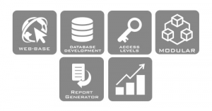 Web-Based, Database Development, Access Levels, Modular, Report Generator, Graphs