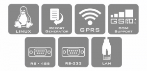 Linux, Report Generator, GPRS, GSM, RS-485, RS-232, LAN